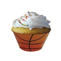 Creative Converting Sports Fanatic Basketball Cupcake Wrappers, 12 Packages of 12