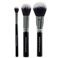 Powder Makeup Brushes Set – Beauty Junkees 3pc Face Body Make Up Brush, Large Fluffy Finishing, Blush Bronzer Multitasker, Setting; Loose, Pressed, Minerals; Synthetic, Vegan Cruelty Free