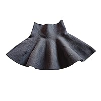 Kids Big Little Girls' High Waist Knitted Flared Pleated A Line Skirt Casual Solid Above Knee Skirt Refuge Denim