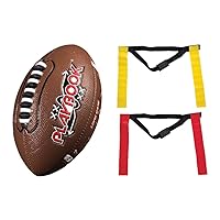 Franklin Sports Flag and Ball Set - Flag Football Belts and Football for Kids - Full Youth Flag Football Set - Includes 2 Flag Sets of 5