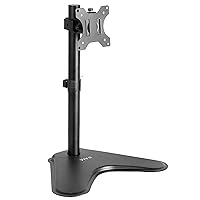 VIVO Single Monitor Desk Stand, Holds Screens up to 32 inch Regular and 38 inch Ultrawide, Freestanding VESA Steel Mount Base, Adjustable Height, Tilt, Swivel, Rotation, Black, STAND-V001H