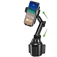 [Upgraded Cup Phone Holder for Car, Universal [No Shaking] Cup Holder Phone Mount with Expandable Base for Car Truck, Adjustable Holder,Compatible with iPhone Samsung All Phones (1 Pack)