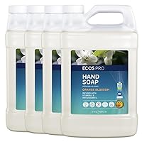 ECOS PRO Hand Soap Refill | Hypoallergenic | Readily Biodegradable Formula | With Vitamin E & Antioxidants | Made In The USA | Orange Blossom 1 GALLON/ 128 Fl Oz (Pack of 4)