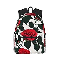 Lightweight Laptop Backpack,Casual Daypack Travel Backpack Bookbag Work Bag for Men and Women-Rustic Red Rose