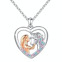 UNGENT THEM Lucky Unicorn Necklace Birthday Christmas Gifts for Girls Daughter Granddaughter Niece, with To My Magical Girl Message Card