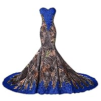 Camo and Lace Mermaid Bridal Reception Dress Prom Gowns