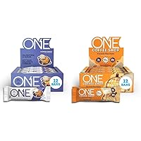 ONE Protein Bars, Blueberry Cobbler & Coffee Shop Caramel Macchiato, Gluten Free with 20g Protein, 12 Count