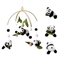 let's make Merry, Panda, Fluffy, Cute Animal, Wooden Mobile, Wall Decoration, Garland, Children's Room, Decor, Toy, Baby, Birthday, Present, Baby Shower, Baby Shower, Gift, Baby Sleeping Supplies,