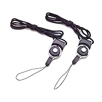 2pack Detachable Neck Strap Band Long Lanyard - Ideal for iPhone Cell Phone Smartphone Phone Case Camera Key Any Electronic Devices with a Lanyard Hole (Black)