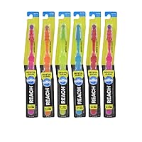 REACH Crystal Clean Firm Adult Toothbrush, 1 ea - Colors May Vary (Pack of 6)