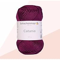 3 Skein SMC Catania Originals Cotton Yarn, Total 5.28 Oz. 100% Cotton, Each 1.76 Oz (50g) / 136 Yrds (125 m), Fine-Sport 2 (9801210-00128 - Plum Purple, 3 Pack)