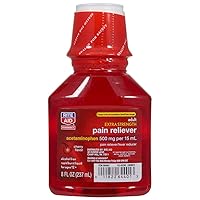 Adult Extra Strength Pain Reliever/Fever Reducer, Cherry Flavor, 500mg/15mL - 8 fl oz | Joint Pain | Muscle Pain Relief | Arthritis Pain Relief | Back Pain Relief | Menstrual Pain Relief
