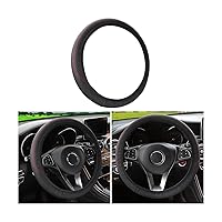 15 Inch Car Steering Wheel Cover, Universal Elastic Stretch Breathable Anti-Slip Leather Without Inner Ring, Auto Accessories Steering Wheel Protector for Women Men (Black)