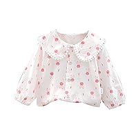 Top Toddler Girl Girls Summer Casual Long Sleeves Blouse Doll Collar Shirt Baby Girl (A, 5-6 Years)
