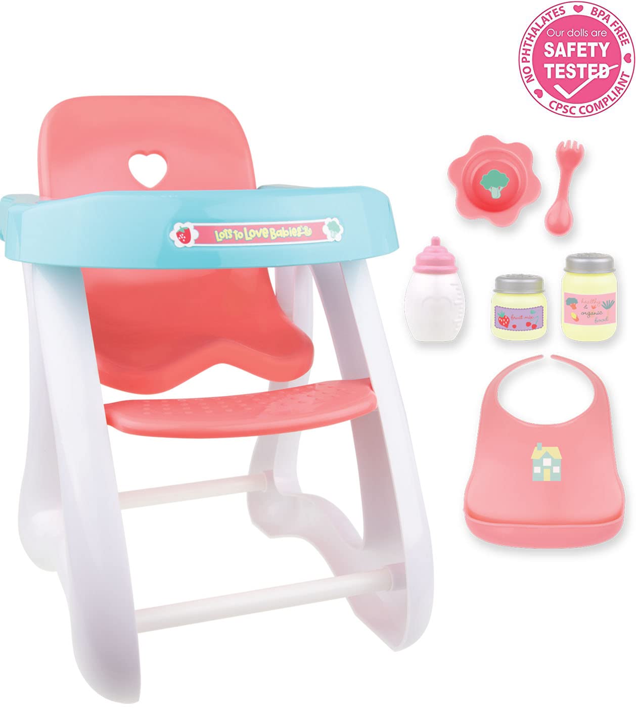 JC Toys - for Keeps Playtime! | Baby Doll High Chair | Fits Dolls up to 17