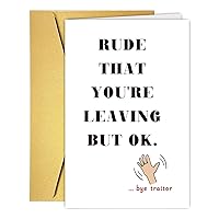 Funny Colleague Leaving Card for Men Women, Humorous Co-workers Going Away Card, Rude Congratulations New Job Card for Friend, Farewell Cards for Coworkers Her Hm