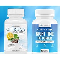 Lemon and Coffee Weight Loss Supplement PM Nighttime Fat Buner for Men and Women - 60 Capsules