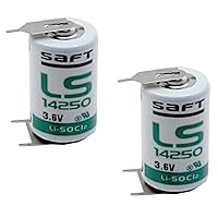 2x SAFT LS14250_3PIN 1/2AA 3.6V Lithium Battery for Monitoring, RFID Tracking, Asset Tracking, Theft Prevention, Locator Beacons, MFG PN: 700053 NSN: 6135-01-669-4691