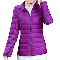 Women's Slim-Fit Quilted Puffer Jacket Lightweight Padded Warm Winter Casual Down Coat Zip Jackets