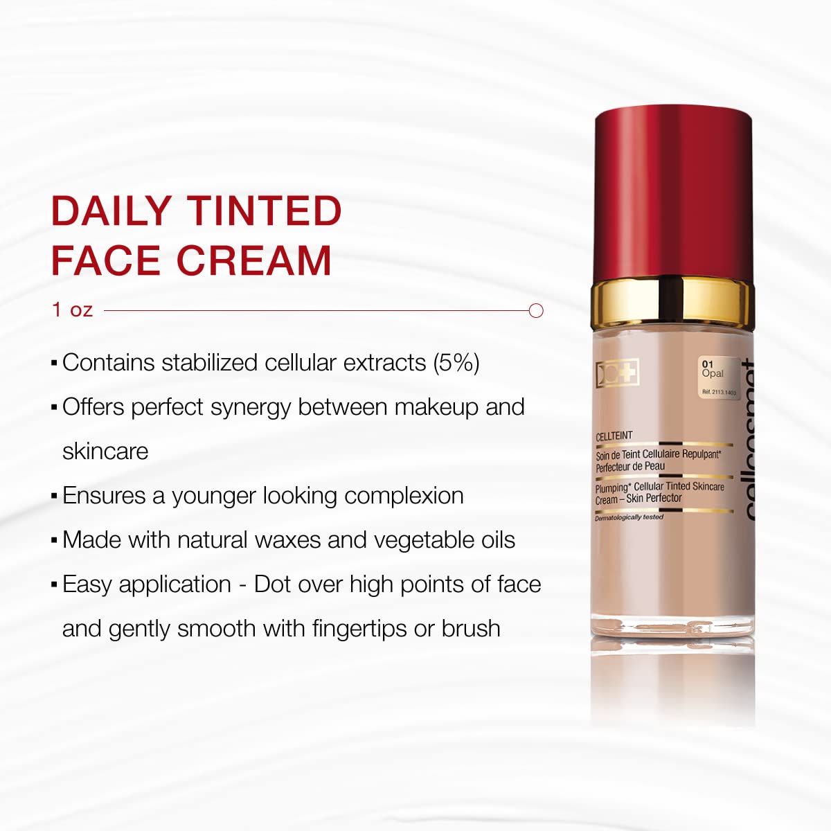 Cellcosmet CellTeint Opal Shade Tinted Moisturizer - Daily Tinted Face Cream (1 oz)