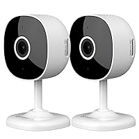 Indoor Home Security Cameras - 2K WiFi Surveillance Camera with Two-Way Audio for Baby/Pet/Dog/Nanny, Smart Siren with Phone App, SD/Cloud Storage, Works with Alexa & Google Home G7-2PACK