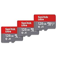 SanDisk 128GB 3-Pack Ultra microSDXC UHS-I Memory Card (3x128GB) with Adapter [New Version]