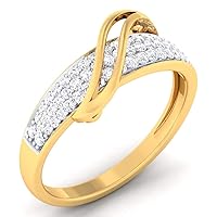 Jewels 14K Yellow Gold 0.34 Carat (H-I Color, SI2-I1 Clarity) Natural Diamond Wedding Band Ring
