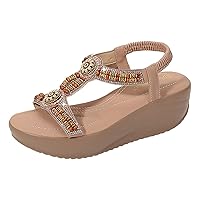 Comfortable Sandals For Women Flip Flop Sandals Summer New Foreign Trade Large Fashion Sandals Flower Wedge Heel Thick