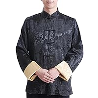 Men Satin Shirt Chinese Style Men Top Traditional Chinese Clothing for Men Ethnic Style Tang Tops Dragon Coats