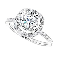 Fashionable Flowerbud Engagement Ring, Cushion Cut 3.00CT, Colorless Moissanite Ring, 925 Sterling Silver, Solitaire Promise Ring, Wedding Ring, Perfact for Gift Or As You Want