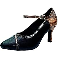 Womens Ballroom Dance Shoes Latin Tango Swing Jazz 3IN Social Heels Jazz Closed Toe Custom Heel
