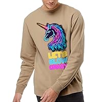 Let's Glow Crazy Midweight Sweatshirt - Item for Unicorn Lovers - Cool Items for Men