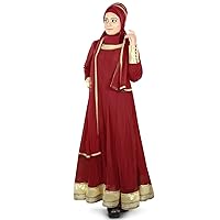 Maroon Anarkali Abaya Eid & Occasion Wear Muslim Dress AY-412