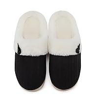 NineCiFun Women's Slip on Fuzzy House Slippers Memory Foam Slippers Scuff Outdoor Indoor Warm Plush Bedroom Shoes with Faux Fur Lining
