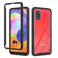 XYX Black Case Compatible with Samsung A31, Heavy Duty Hybrid Shockproof Soft TPU Bumper Protective Cover for Samsung Galaxy A31