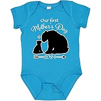 inktastic Bears Our First Mother's Day 2024 - Bear Silhouette Baby Bodysuit