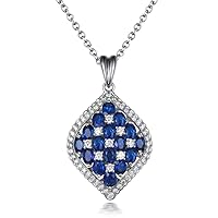 Jewelry 18kt White Gold Natural Emerald Ruby Sapphire Diamond Necklaces Pendant for Women