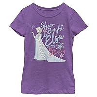 Disney Frozen Birthday Queen Five Girl's Heather Crew Tee