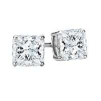 0.5-5 IGI Certified LAB-GROWN Princess Cut Diamond Earrings 4 Prong Screw Back Ultra Premium Collection (E-F Color, SI1-SI2 Clarity)…