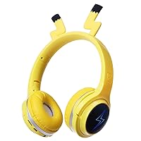 Kids Bluetooth Headphones, Colorful LED Lights Wireless Cartoon Headphones, Over Ear Headphones Built-in Mic for Children/School/iPad/Tablet/Airplane