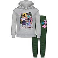 Disney Encanto Girls 2 Piece Hoodie and Jogger Pants Set for Toddlers and Big Kids – Green/Grey