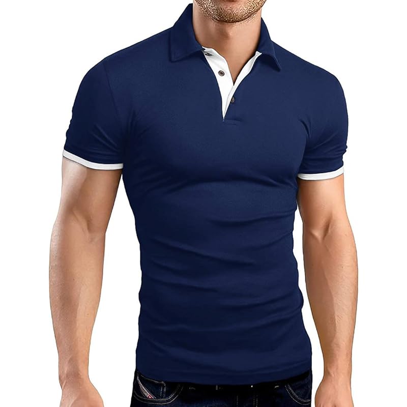 Mua KUYIGO Men's Short  Long Sleeve Polo Shirts Casual Slim Fit Basic  Designed Cotton Shirts trên Amazon Mỹ chính hãng 2023 Giaonhan247