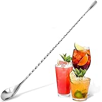 12 Inch Stainless Steel Cocktail Spoon, Spiral Pattern Bar Spoon Stirring Spoon For Bartending And Home Mixing Cocktails Convenient and clever
