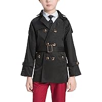 Boy's Trench Coat Double Breasted Windbreaker Dress Coats Jacket for 2-10 Years