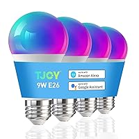 Alexa Smart Light Bulbs: WiFi Bulb Work with Alexa&Google Home(2.4Ghz Only, NOT Support 5Ghz), Dimmable RGB Color Changing, A19 E26 9W (60W Equivalent) 800 Lumen, 4 Packs