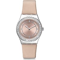 Swatch Womens Analogue Quartz Watch with Leather Strap YLS212