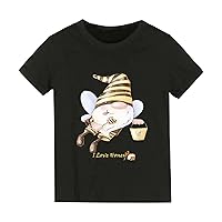 T Shirts Kids Girls Gnome Fairy Cartoon Print I Love ! Print Short Sleeved T Shirt 1 to 10 Years Old Children Kid T Shirt
