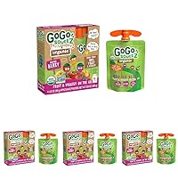 GoGo squeeZ Organic fruit & veggieZ, Apple Mixed Berry Carrot, 3.2 Ounce (4 Pouches), Gluten Free, Vegan Friendly, Unsweetened, Recloseable, BPA Free Pouches (Pack of 4)