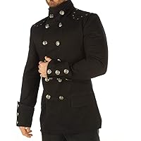 Handmade Cotton Gothic Military Jacket-Pirate Coat Steampunk Mens Clothes-Gothic Jacket Men MSP