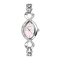 Sekonda Helena 22mm Silver Womens Cocktail Watch with Pink Mother of Pearl Stone Set Dial Analogue Display and Stone Set Bracelet